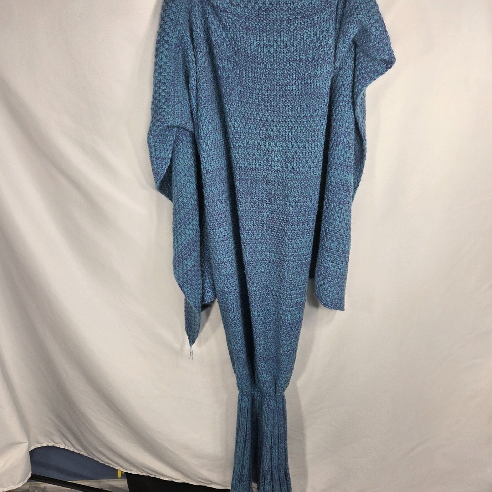 Mermaid Tail Blanket Blue & Purple Knit One Size
